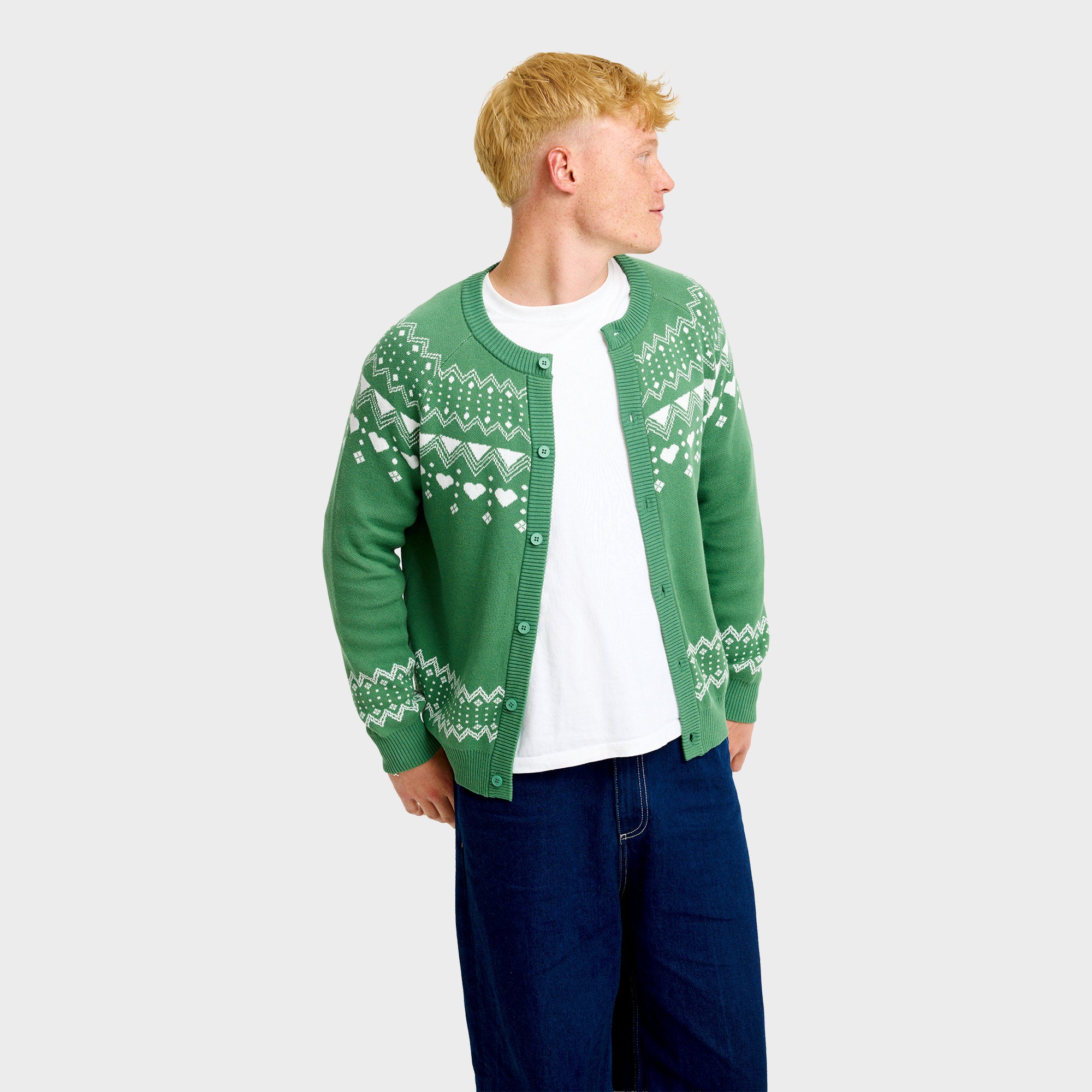 Den simple julecardigan - Herre